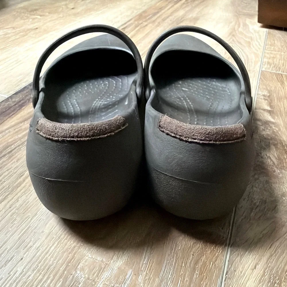 Crocs Alice Work Brown Ballet Flat Mary Jane Womens 6 Slip On Shoes Comfort Clog